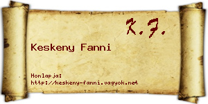 Keskeny Fanni névjegykártya